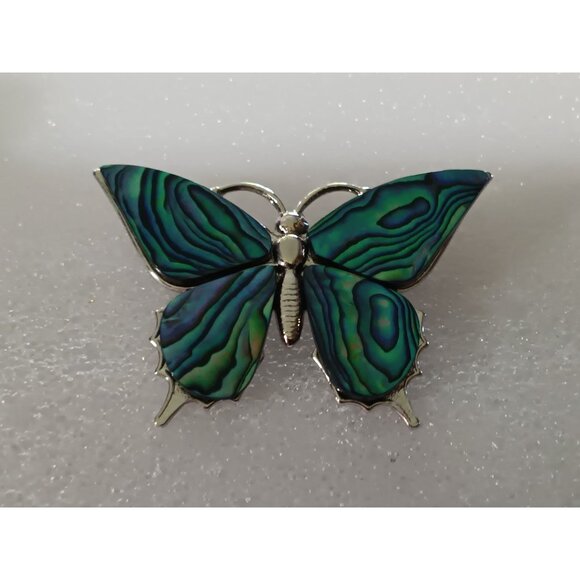 Set Of 3 Butterfly Brooch Pins With Gold & Silver Tones Gemstone & Rhinestone Em - Picture 3 of 5